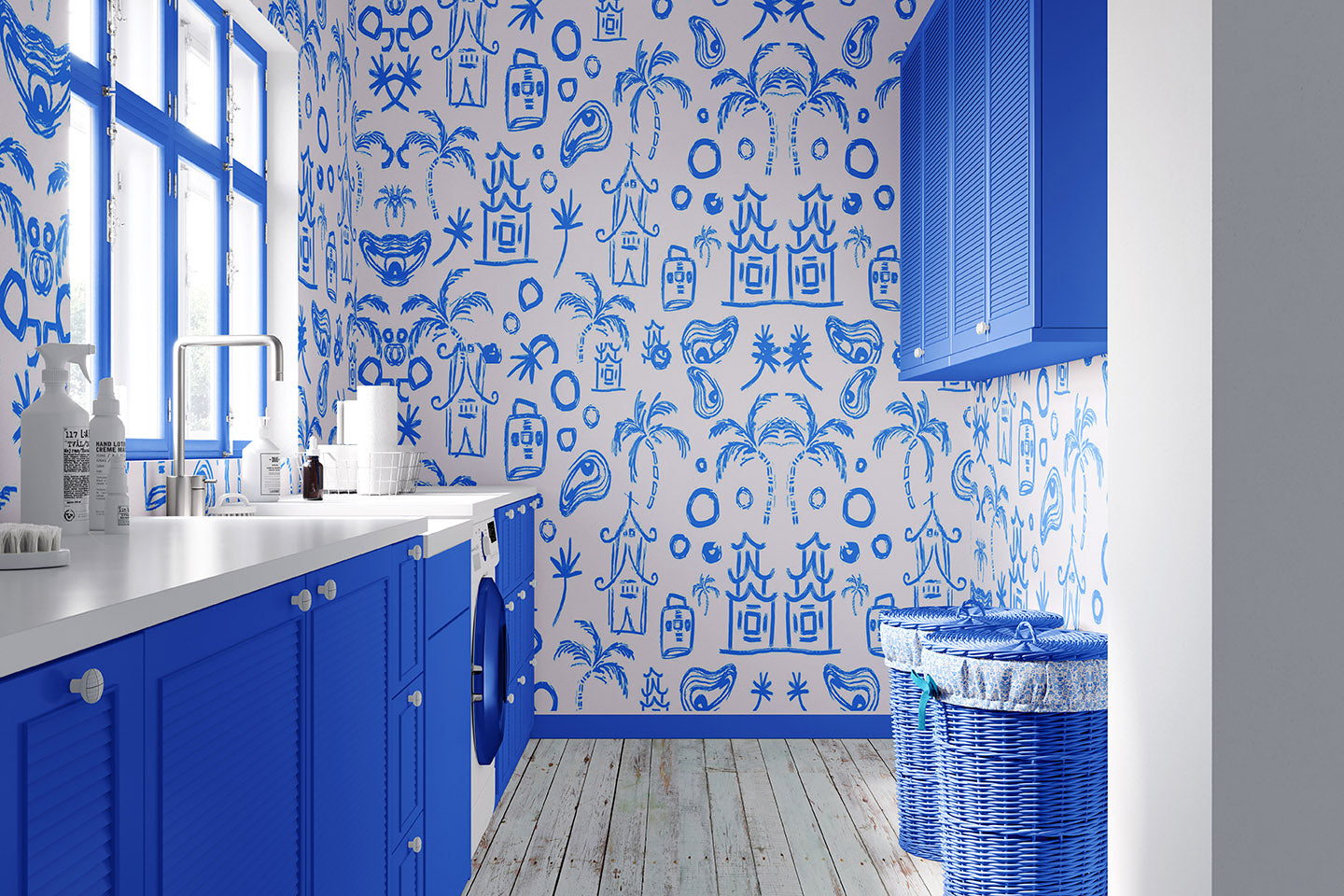 CHINOISERIE IN BLUE WALLPAPER - Middy N' Me