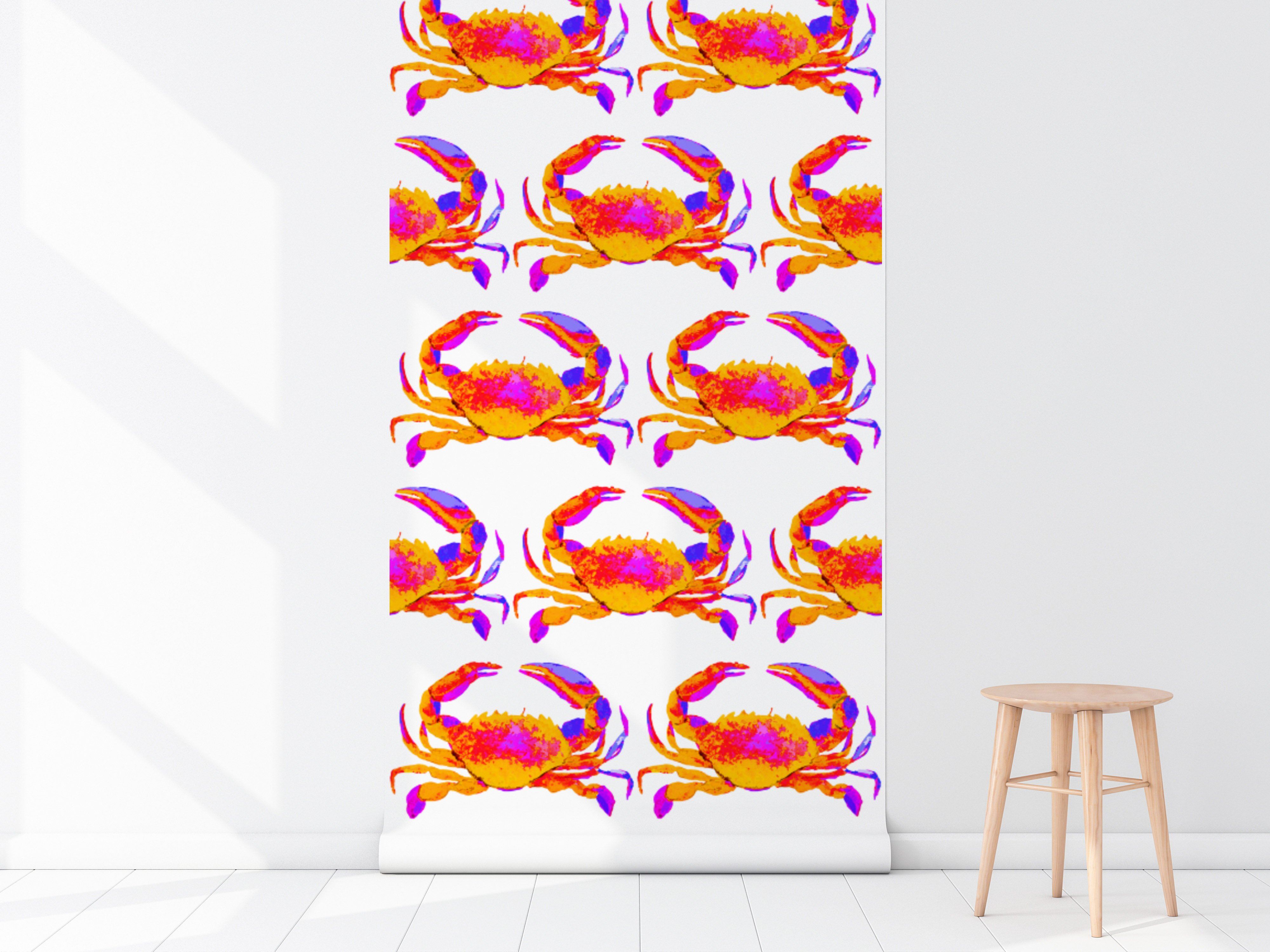 CRAB LOVE IN TANGERINE WALLPAPER - Middy N' Me