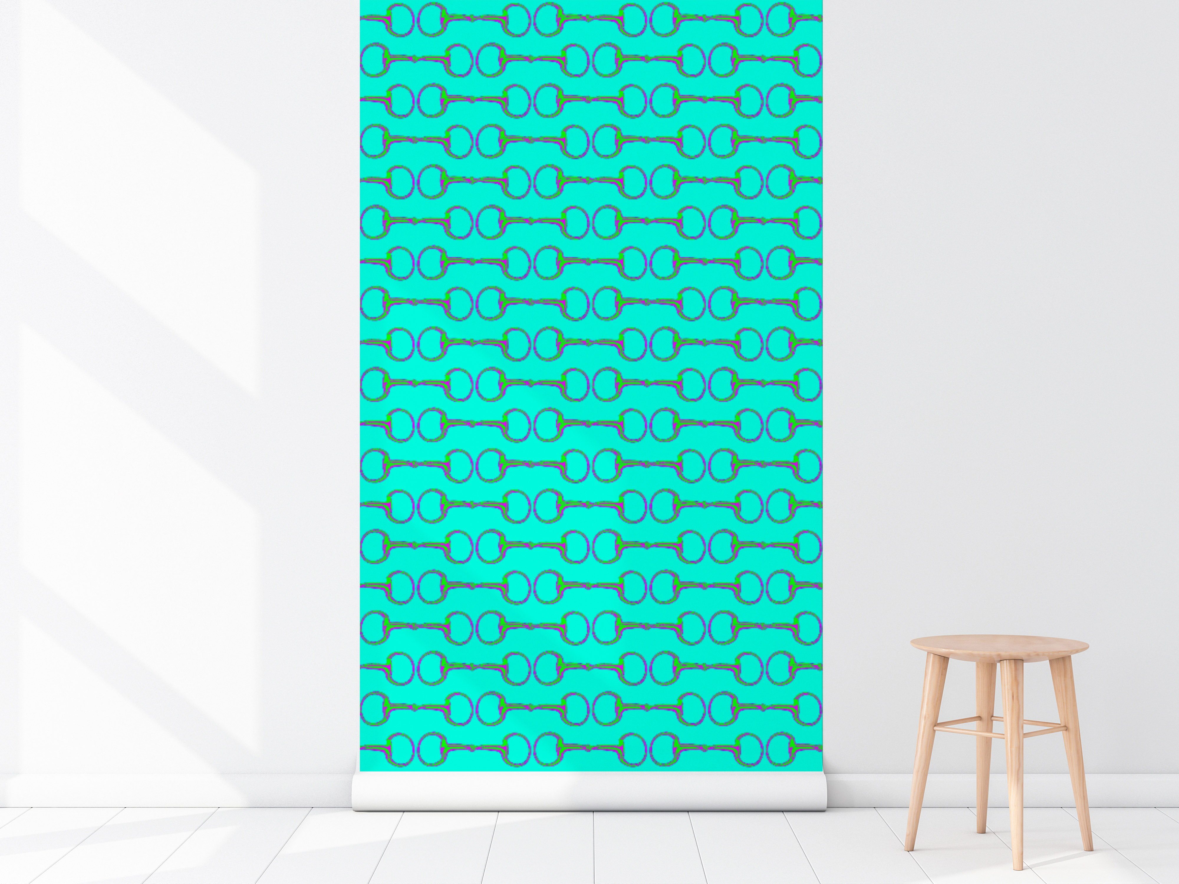 SUMMER SNAFFLES IN TURQUOISE WALLPAPER - Middy N' Me
