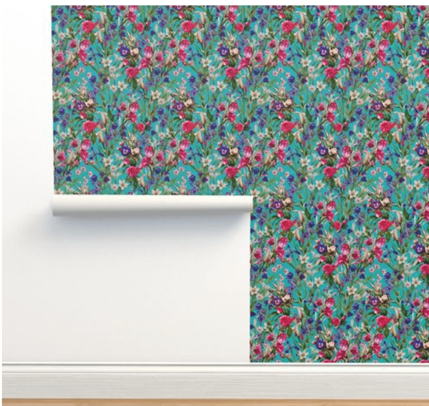 SWEET VIRGINIA WALLPAPER IN TEAL - Middy N' Me