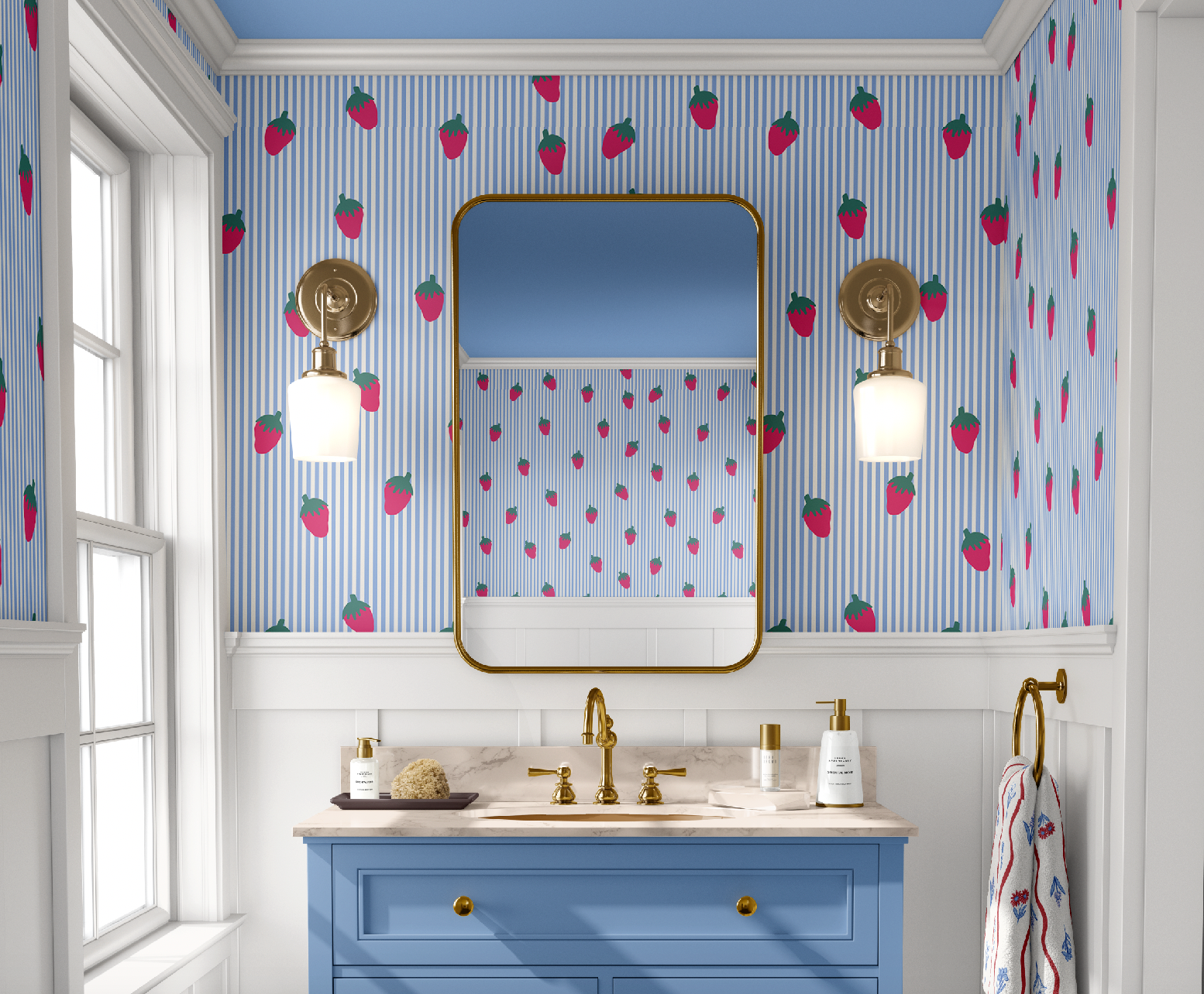 SUMMERTIME WALLPAPER IN STRAWBERRY