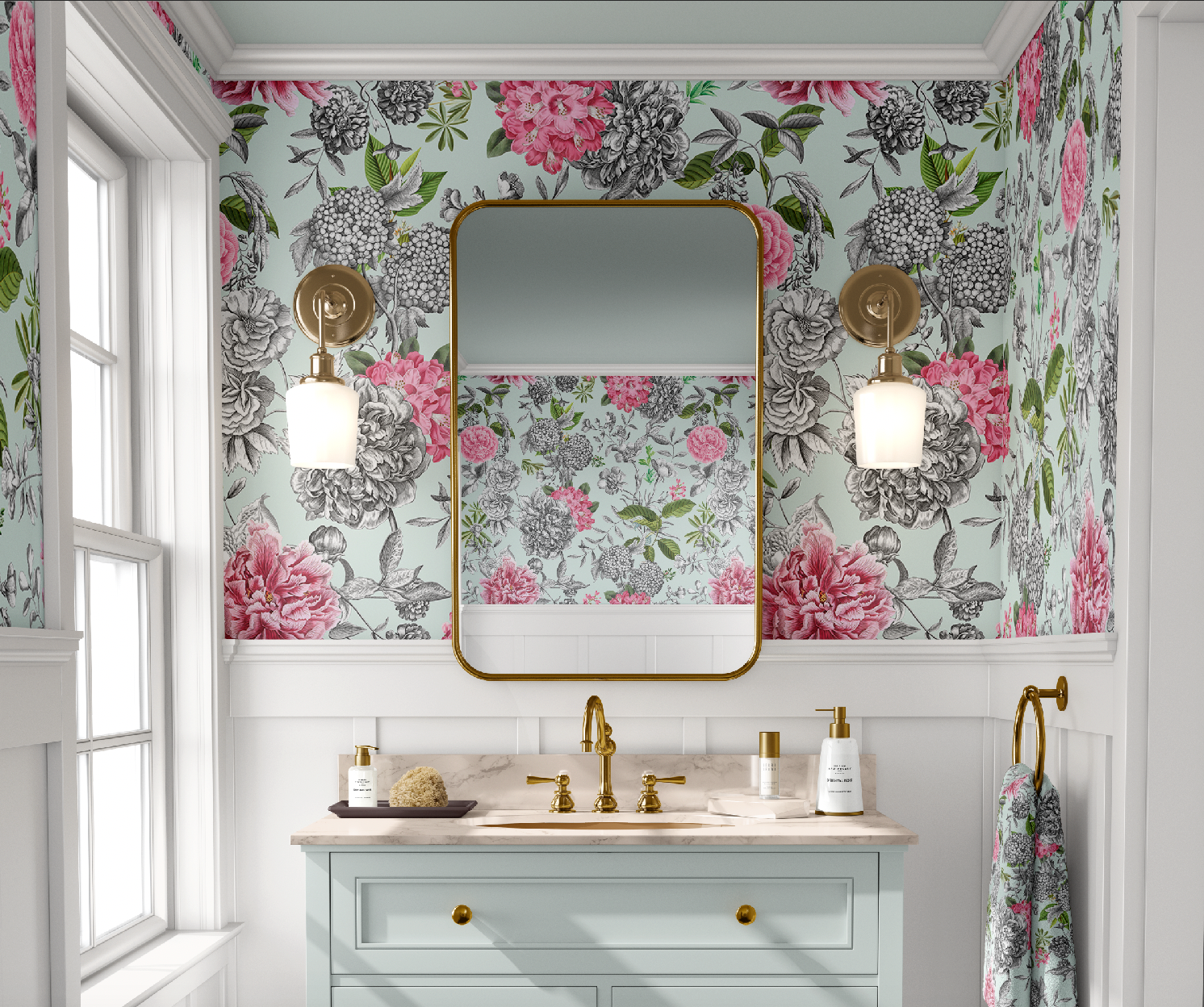 KATHARINE WALLPAPER IN ROBIN'S EGG