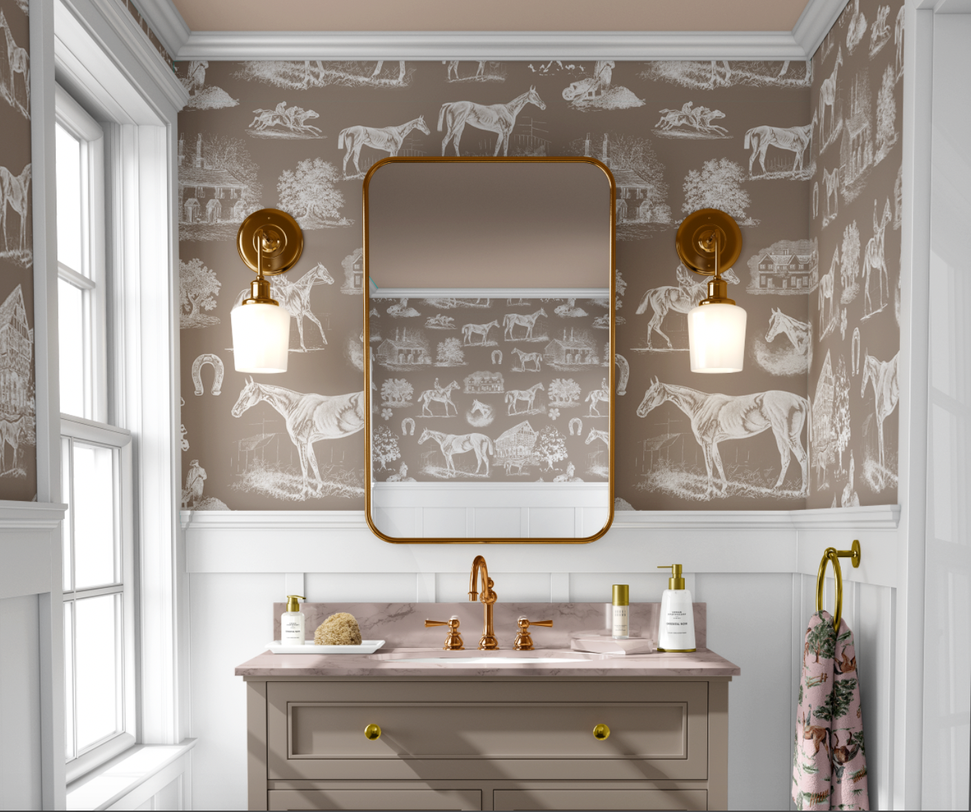 COUNTRY LIVING WALLPAPER IN MOCHA