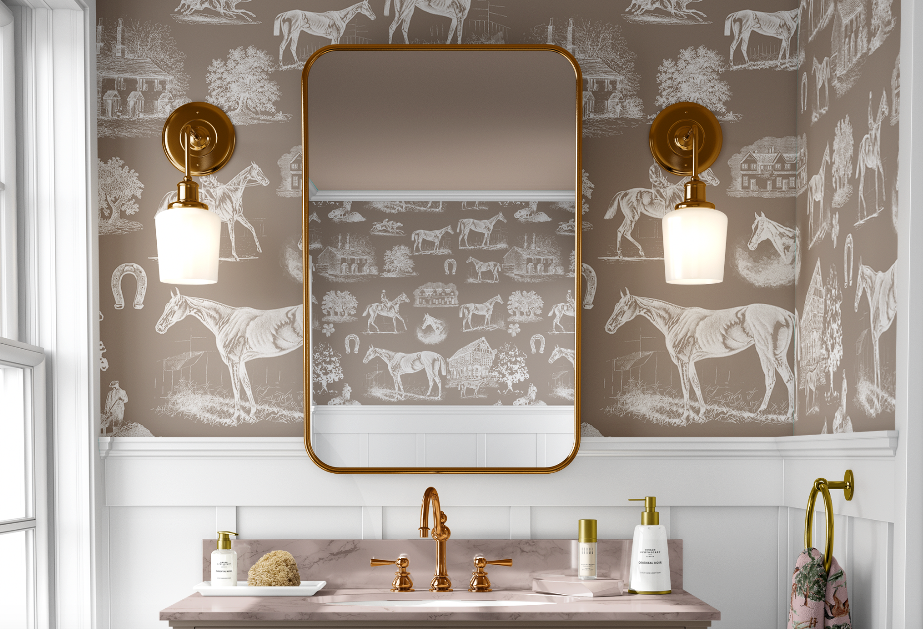 COUNTRY LIVING WALLPAPER IN MOCHA