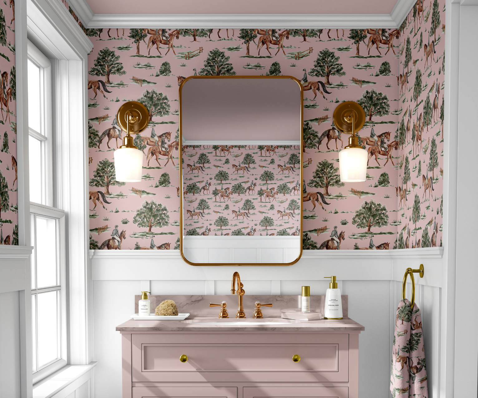 RIVER ROAD WALLPAPER IN ROSE