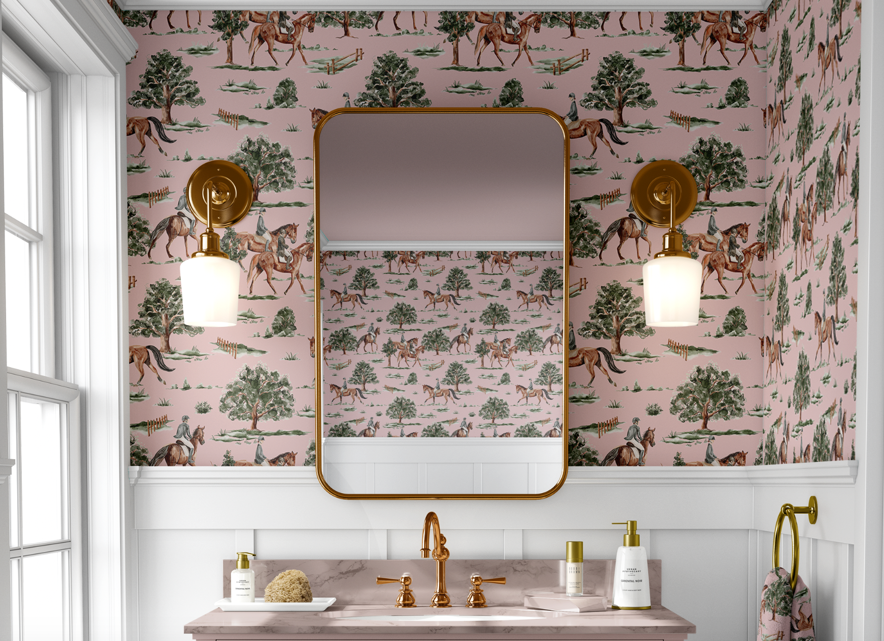 RIVER ROAD WALLPAPER IN ROSE