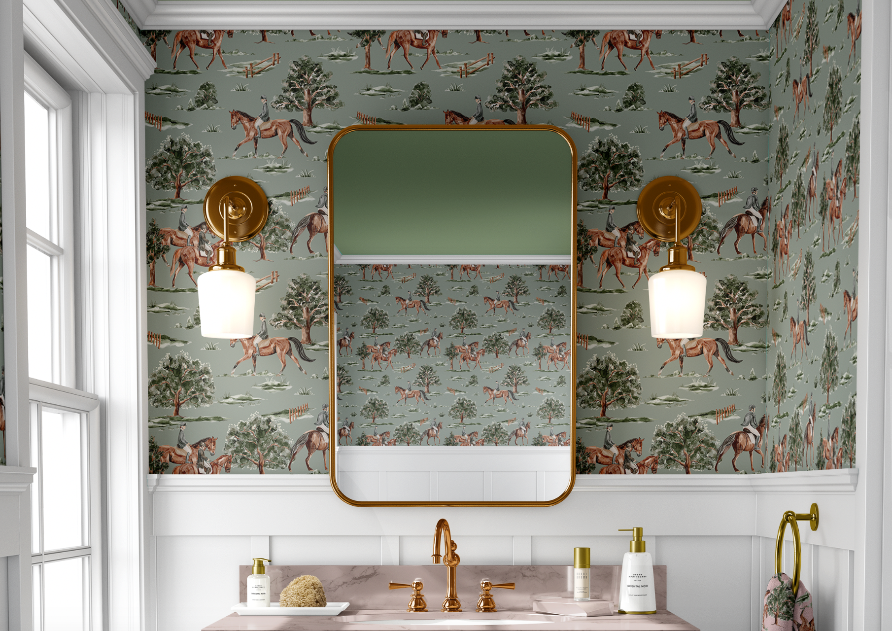 RIVER ROAD WALLPAPER IN SAGE