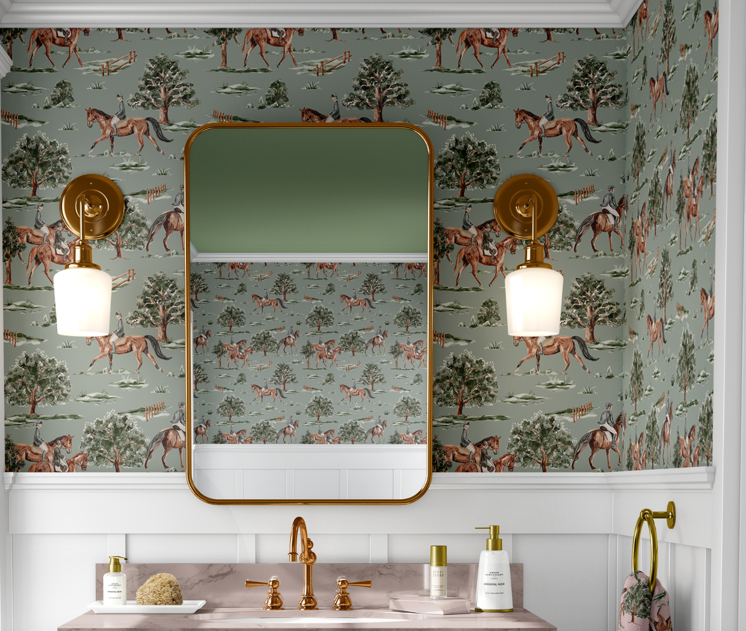 RIVER ROAD WALLPAPER IN SAGE