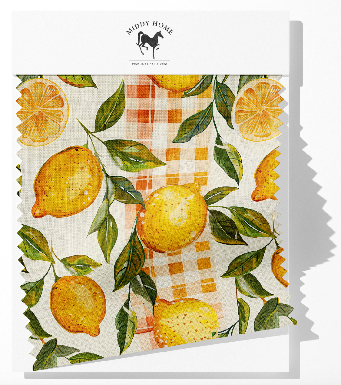 LEMONS ON GINGHAM STRIPES