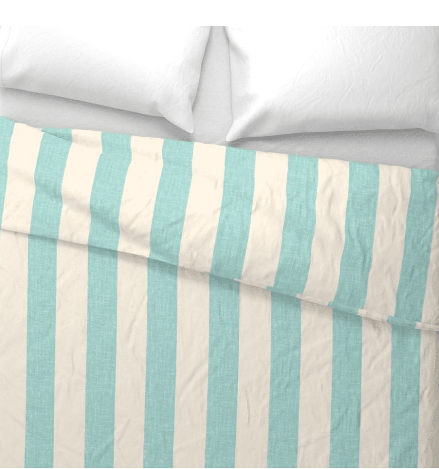 CABANA STRIPE DUVET IN AQUA