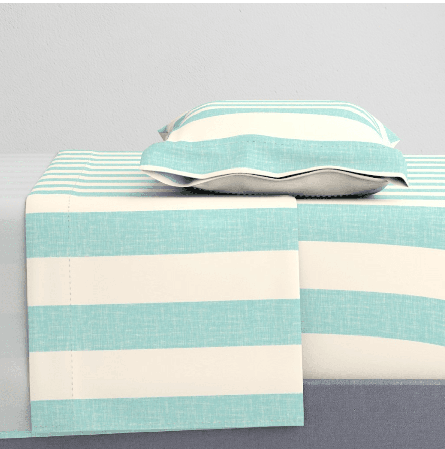 CABANA STRIPE DUVET IN AQUA