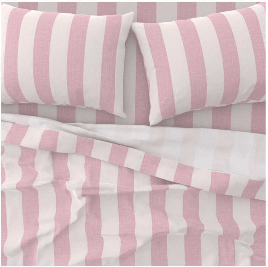 CABANA STRIPE DUVET IN PINK