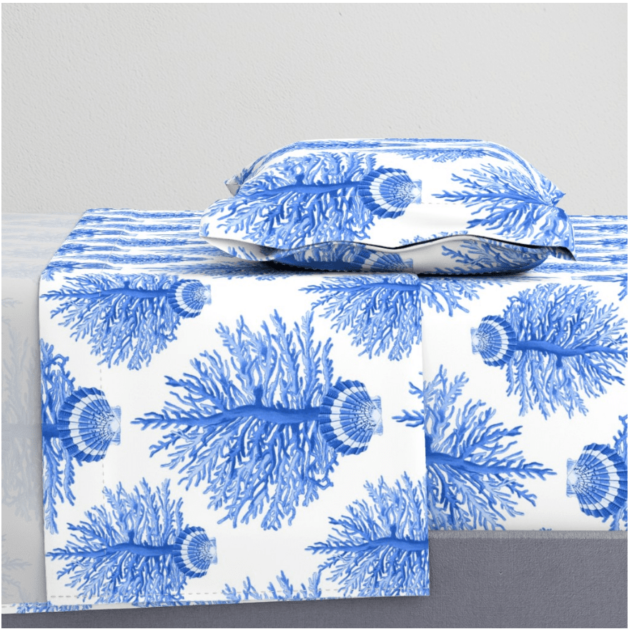 SEA BLOOMS DUVET IN BLUE