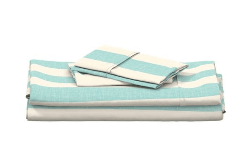 CABANA STRIPE DUVET IN AQUA