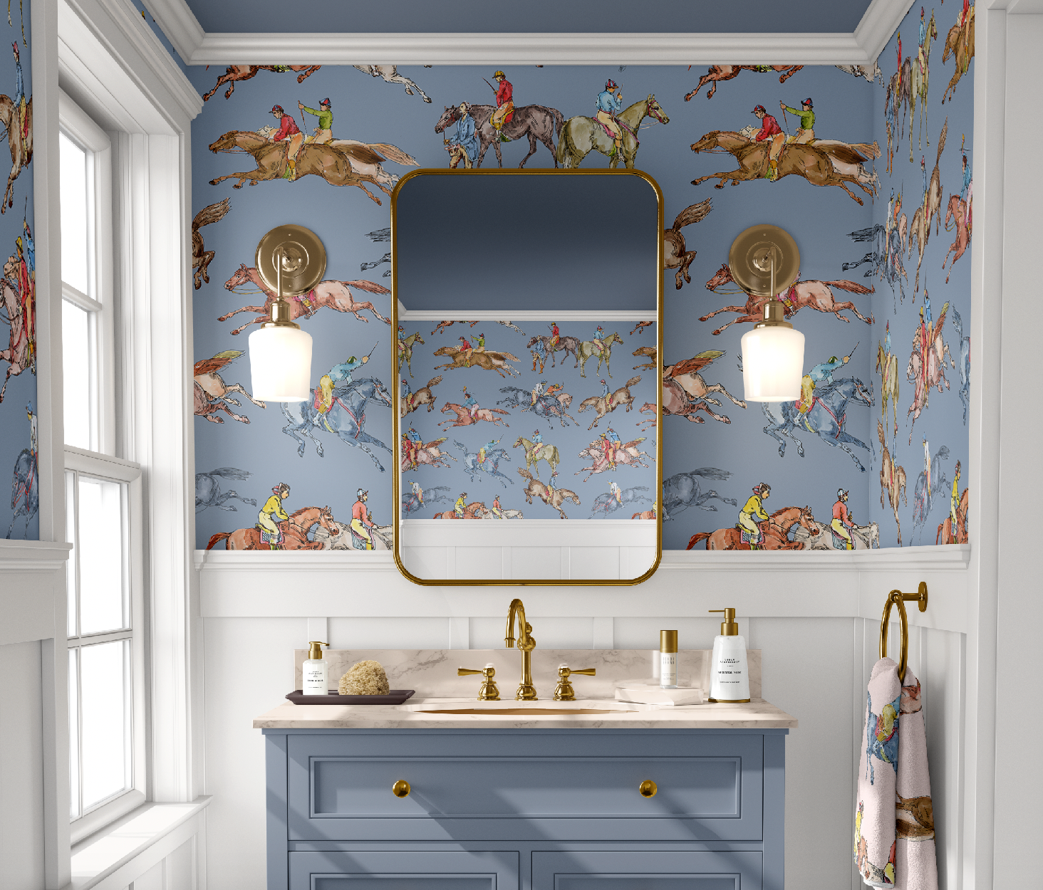 CHELTENHAM WALLPAPER IN DENIM