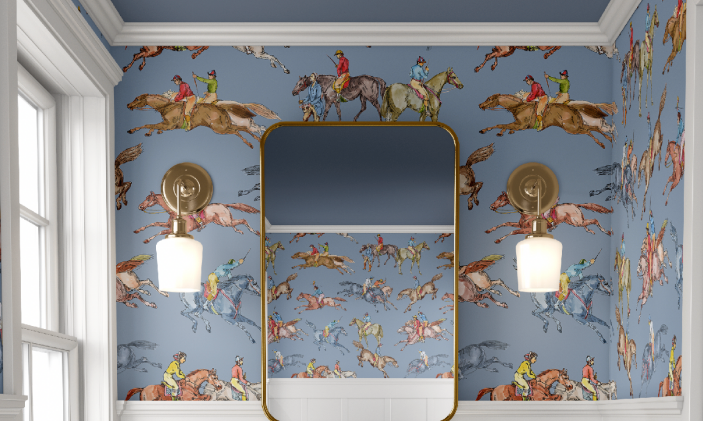 CHELTENHAM WALLPAPER IN DENIM
