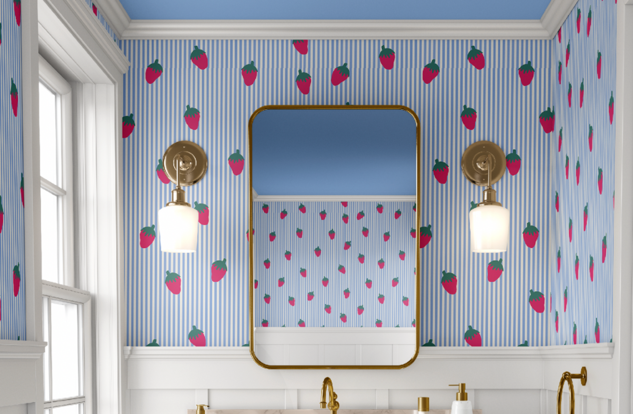 SUMMERTIME WALLPAPER IN STRAWBERRY