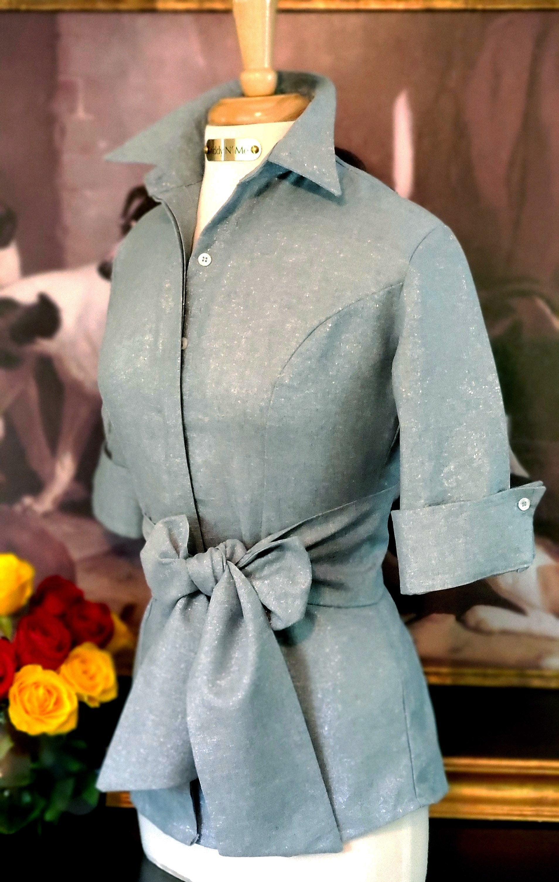 HOLIDAY SPARKLE WITH SASH IN WEDGEWOOD - Middy N' Me