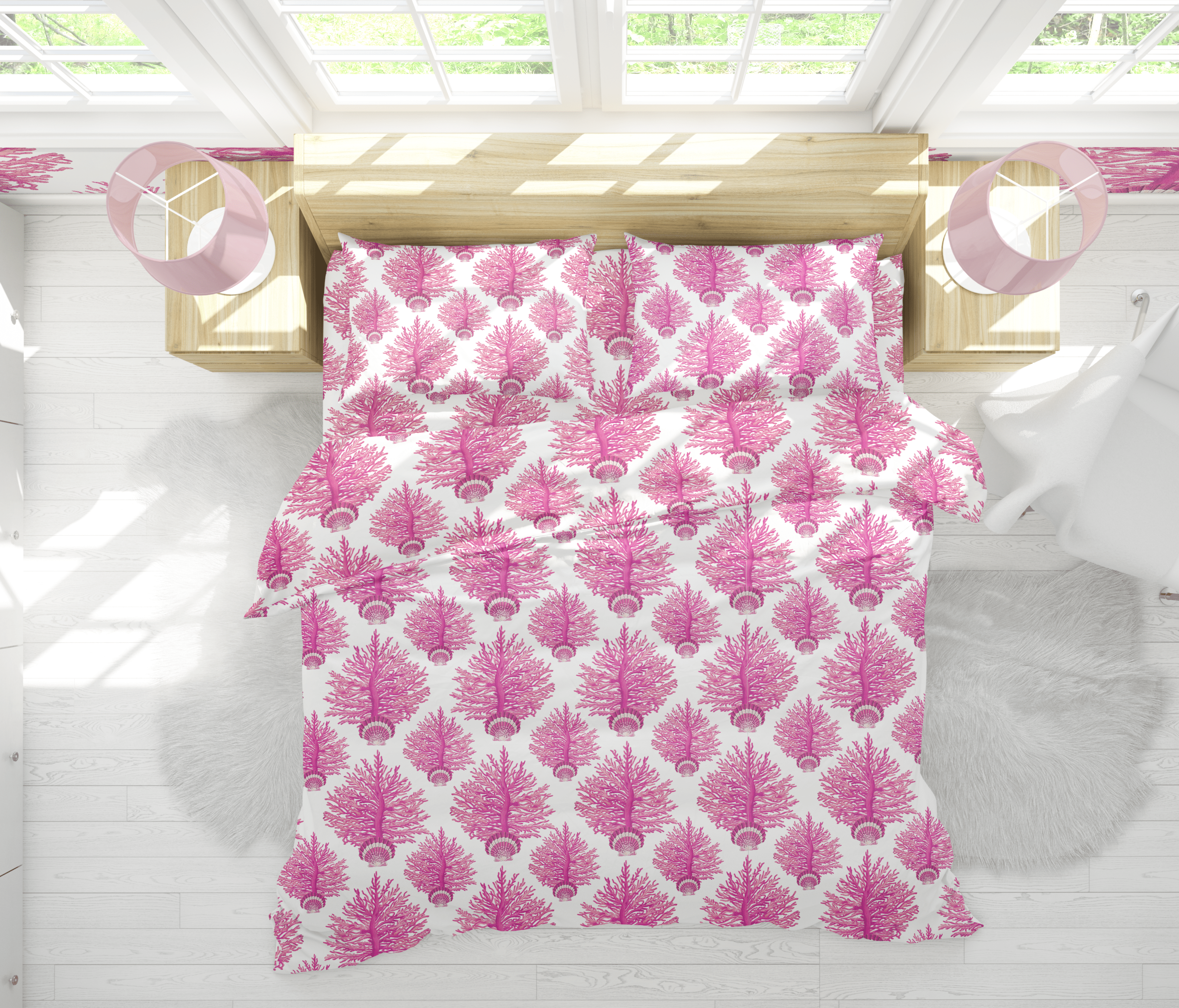 SEA BLOOMS DUVET IN PINK