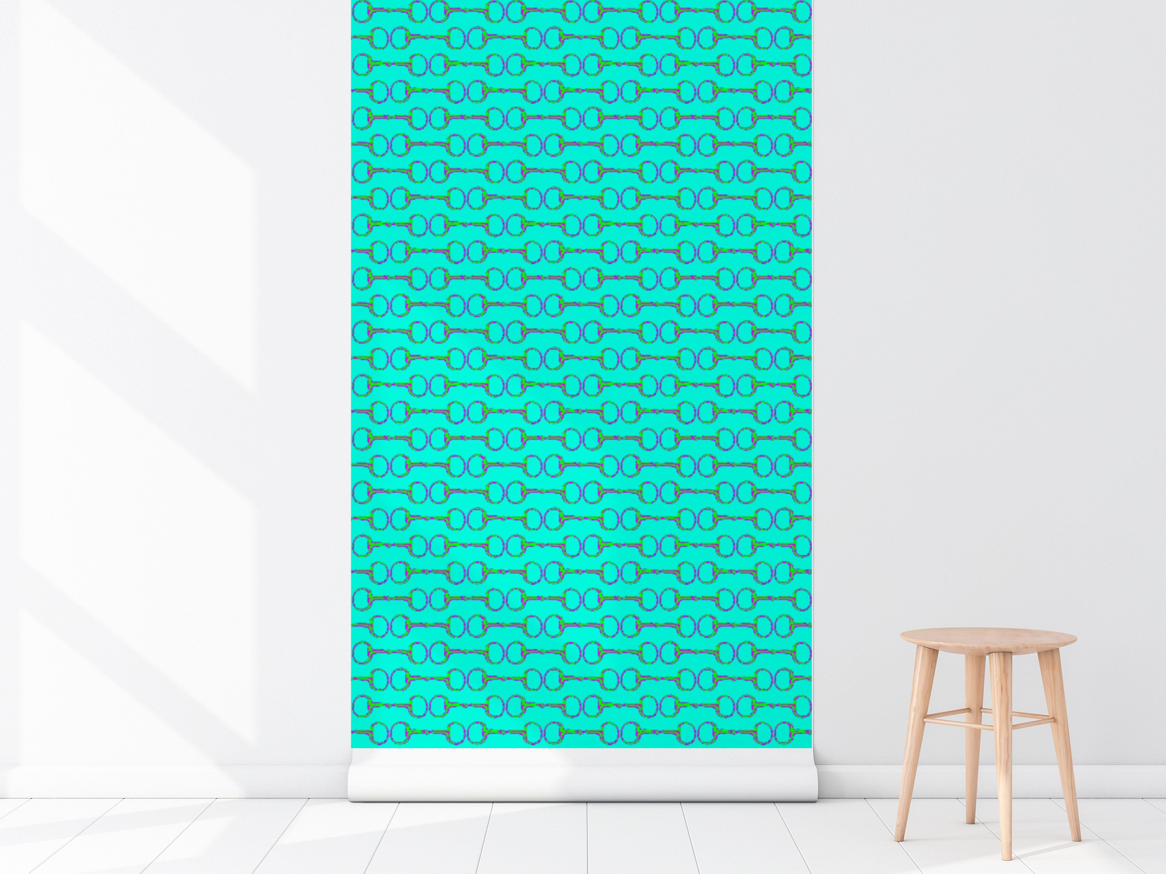 SUMMER SNAFFLES IN TURQUOISE WALLPAPER - Middy N' Me