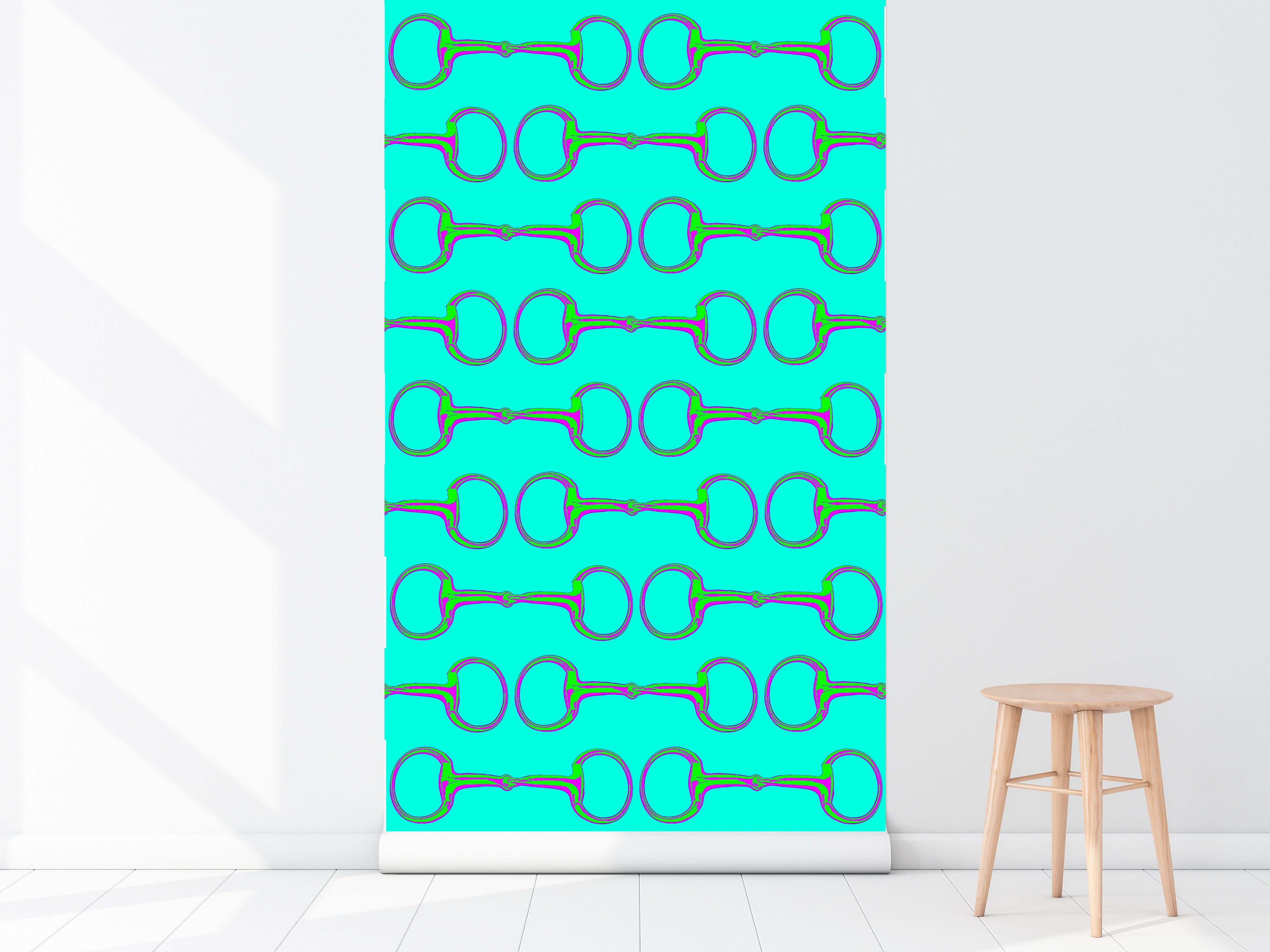 SUMMER SNAFFLES IN TURQUOISE WALLPAPER - Middy N' Me