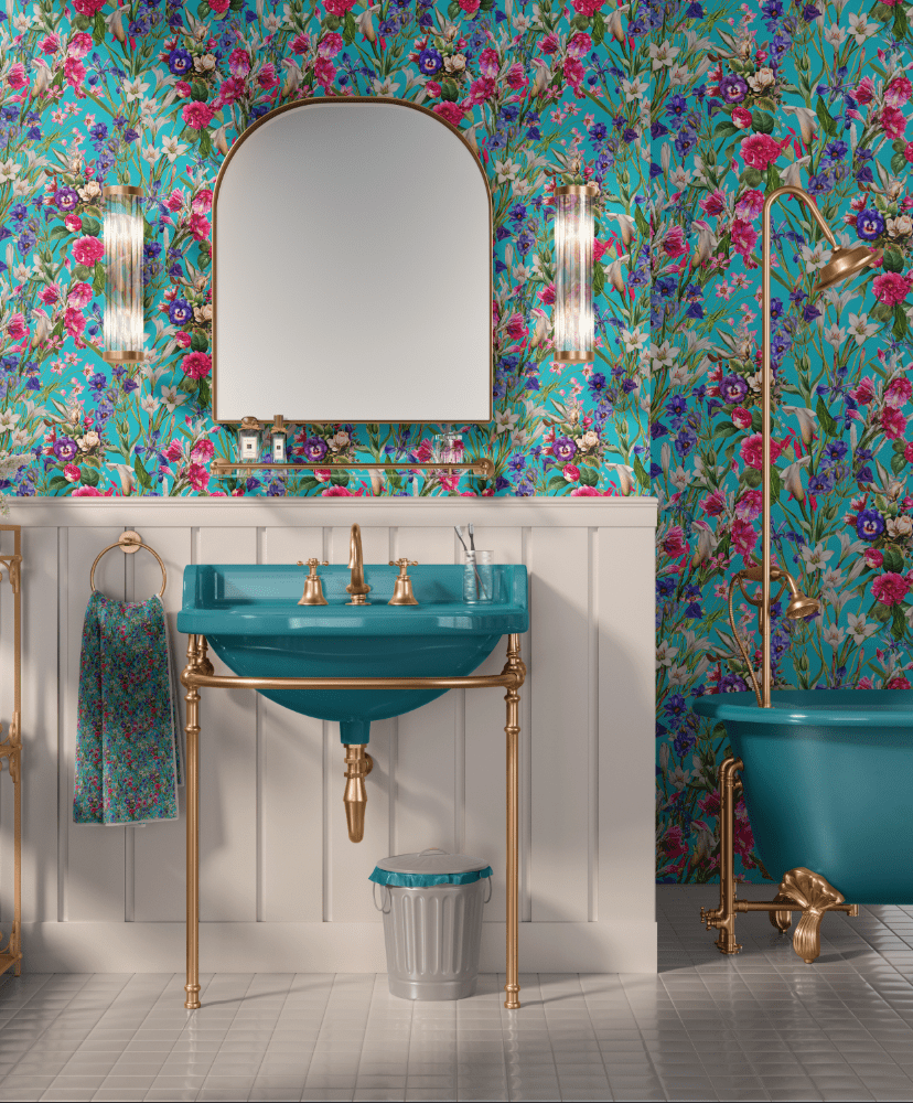 SWEET VIRGINIA WALLPAPER IN TEAL - Middy N' Me