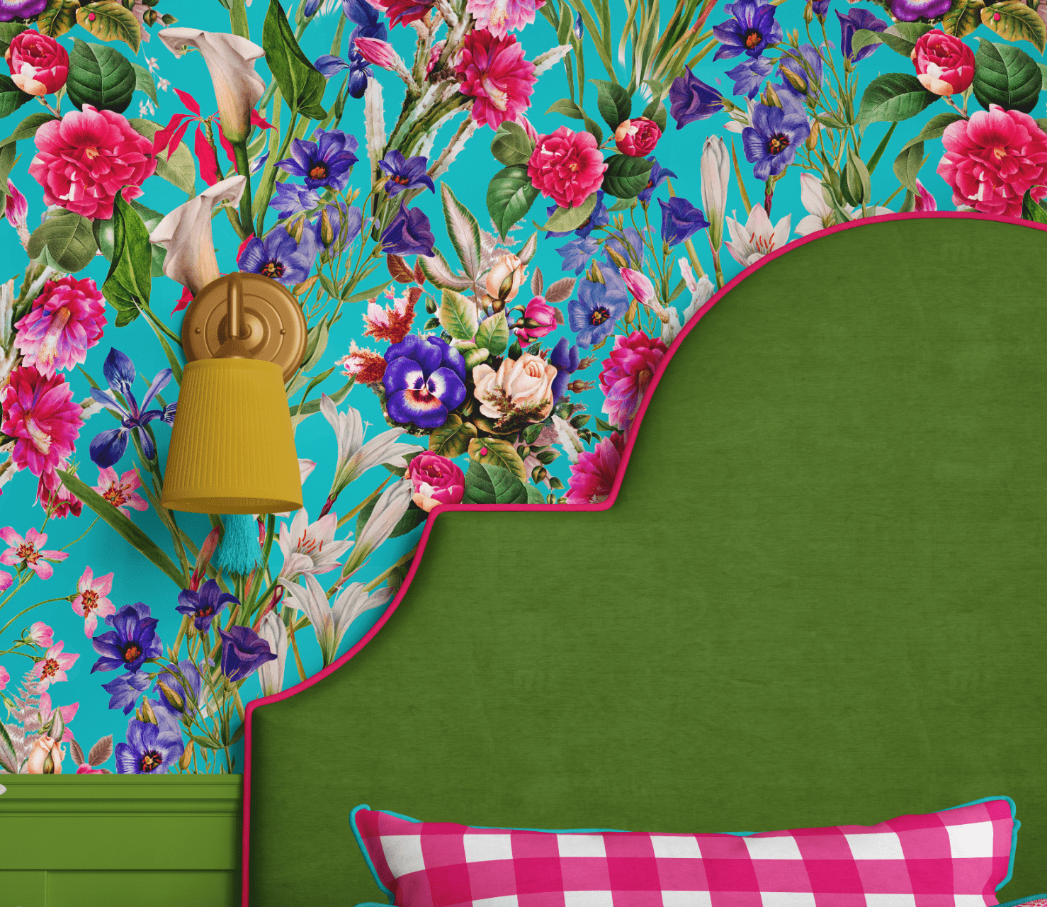SWEET VIRGINIA WALLPAPER IN TEAL - Middy N' Me