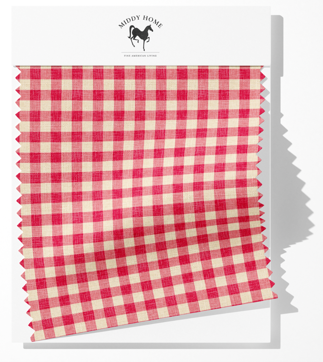 1/8" INCH GINGHAM IN STRAWBERRY