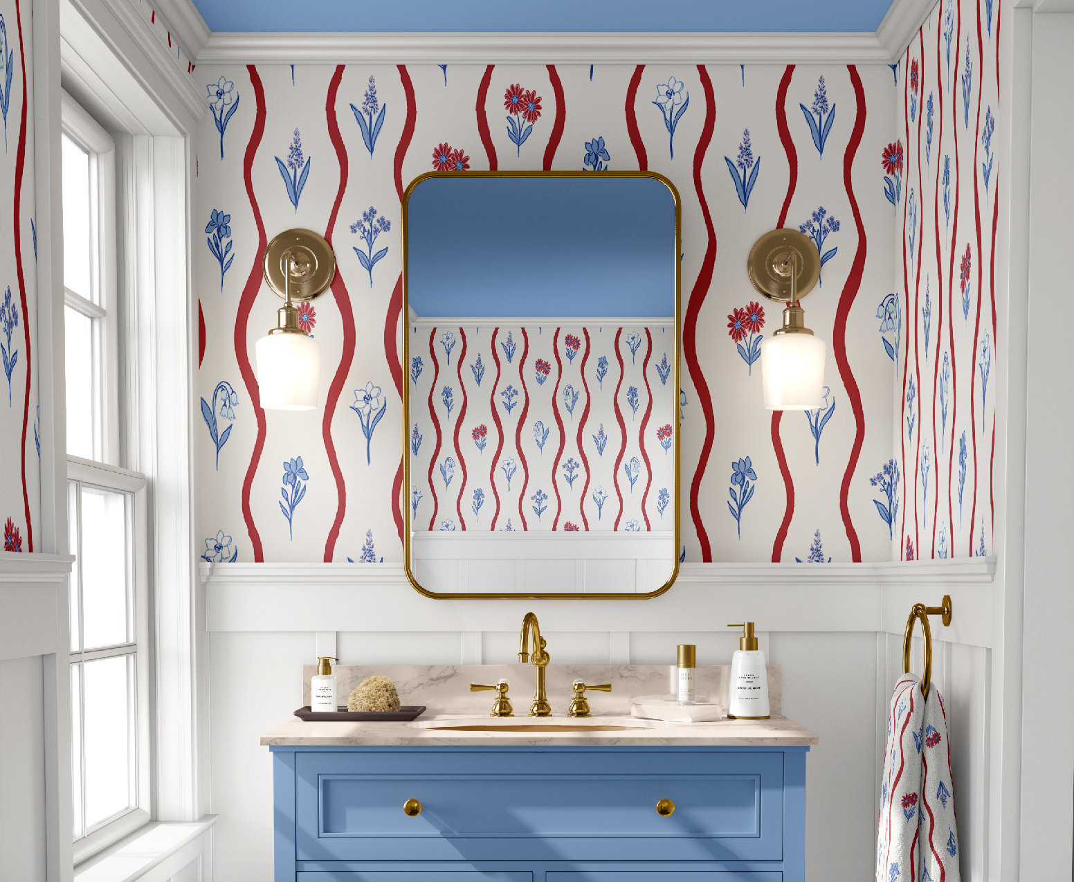 SAYBROOK WALLPAPER IN PATRIOTIC