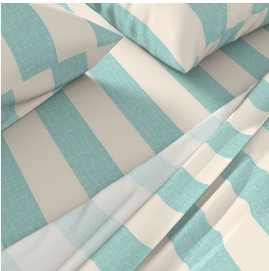 CABANA STRIPE DUVET IN AQUA