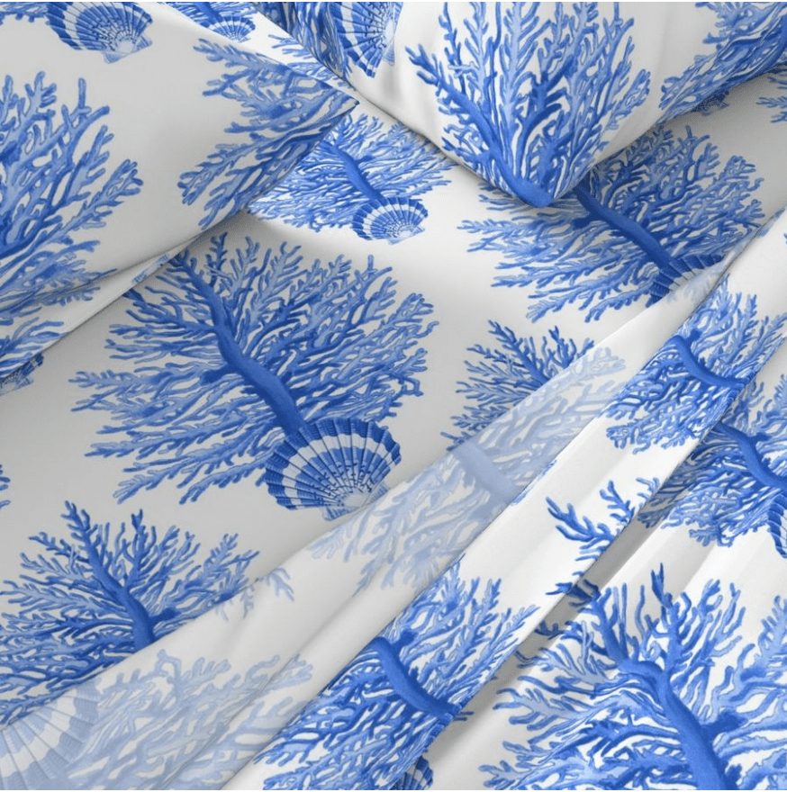 SEA BLOOMS DUVET IN BLUE