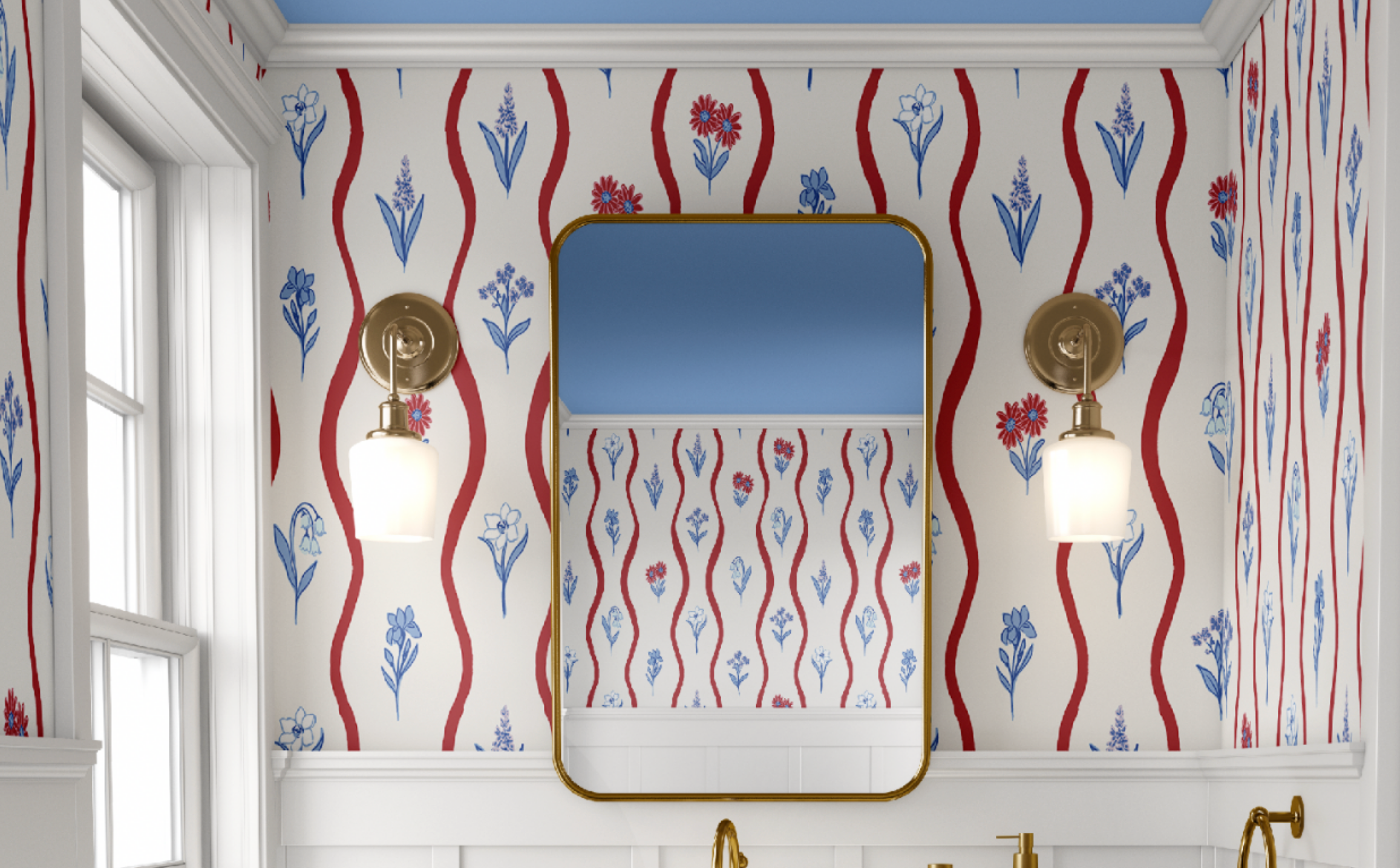 SAYBROOK WALLPAPER IN PATRIOTIC